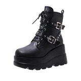2024 Goth Platform Ankle Chelsea Boots Women New Rock Emo Chunky Grunge Wedges Motorcyccle Shoes Big Sizes 43 Booty Woman
