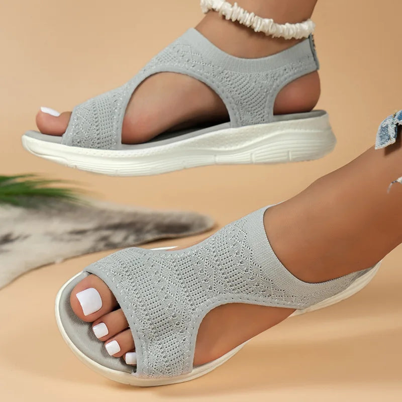 Women Summer Shoes 2024 New Mesh Fish Platform Sandals Women's Open Toe Wedge Sandals Ladies Light Casual Shoes Zapatillas Muje