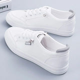 Women's sports shoes vulcanized Spring and autumn breathable flat solid color mesh shoes young women casual white shoes