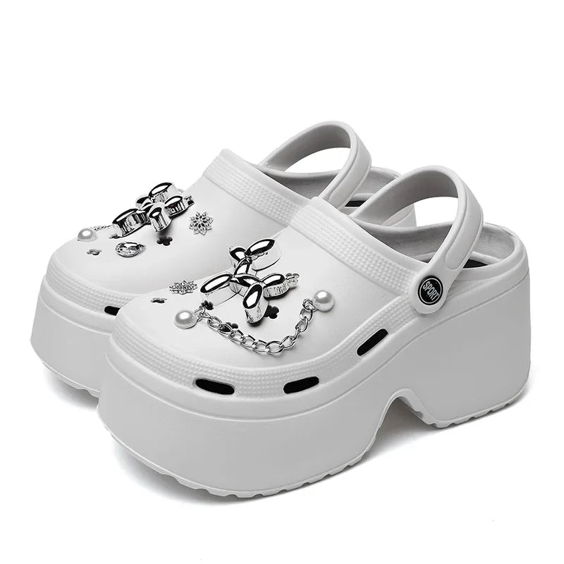 Platform slippers Ladies summer new height raising shoes Ladies wear personalized fashion Eva beach shoes DIY Cloud Sandals 2025