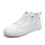 CXJYWMJL Genuine Leather Women Sneakers Autumn High Gang Vulcanized Shoes Fashion Ladies Sports Casual Little White Shoe Cowhide