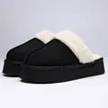 Kidmi Women's Platform Fuzzy Slippers Memory Foam Slippers Fluffy Winter House Shoes Indoor and Outdoor Antiskid Women Slippers