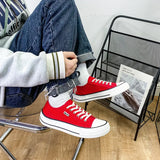 Women's Canvas Shoes 2024 Spring Lace Up Round Toe Causal Flat Shoes Student Sneakers Girls Skateboard Vulcanized Tennis Women