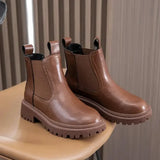 BRANGDY 2024 Women's Chelsea Boots pu Leather New Autumn Winter Fashion Women's Ankle Boots Retro Marton Boots Ladies  WHSLE MTO