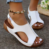 Women's Comfort Wedges Sandals Summer 2025 Casual Non Slip Beach Shoes Woman Roman Style Peep Toe Platform Sandals Plus Size 43