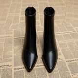 Pointed Toe Women Ankle Boots Fashion Back Zippers Shoes Autumn Winter Thick Heel Women's Short Booties