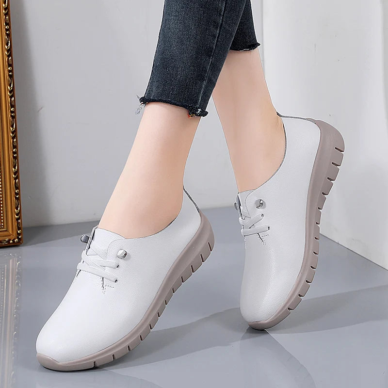 Fashion Women Oxford Shoes Casual Ladies Luxury Designer Flats Leather Sneakers Lightweight Women's Flat Moccasins Zapatos Mujer