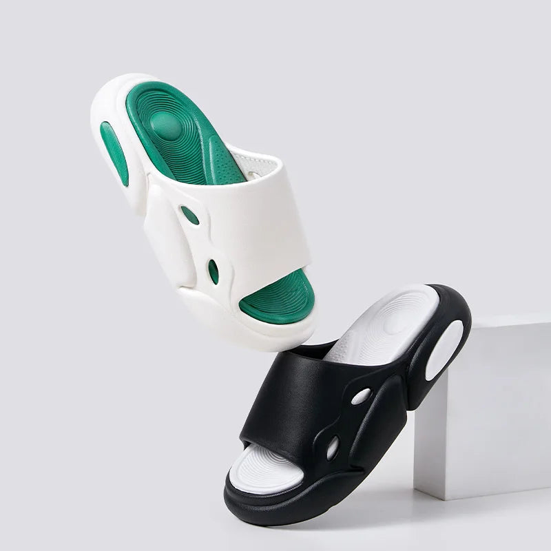 Non-Slip Slippers Women Men EVA Comfortable Cloud Slides Summer Solid Color House Shoes Casual Platform Flip Flops