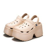 Women Clogs 2025 New Arrival 9CM Non-Slip Sandals Fashion EVA Slippers Beach Outdoor Comfortable Height Increasing Shoes