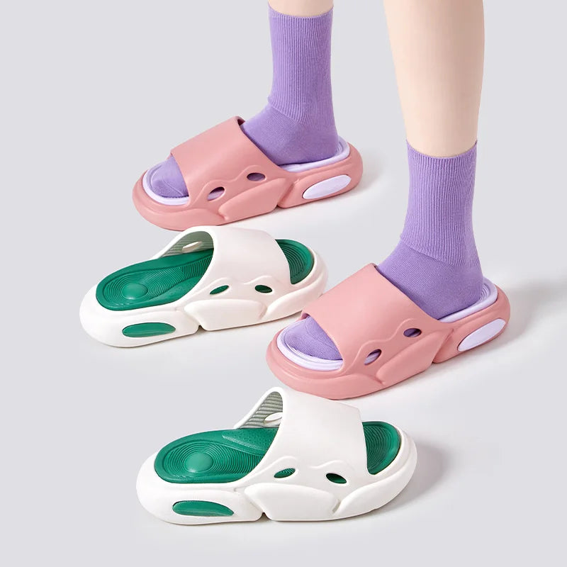Non-Slip Slippers Women Men EVA Comfortable Cloud Slides Summer Solid Color House Shoes Casual Platform Flip Flops