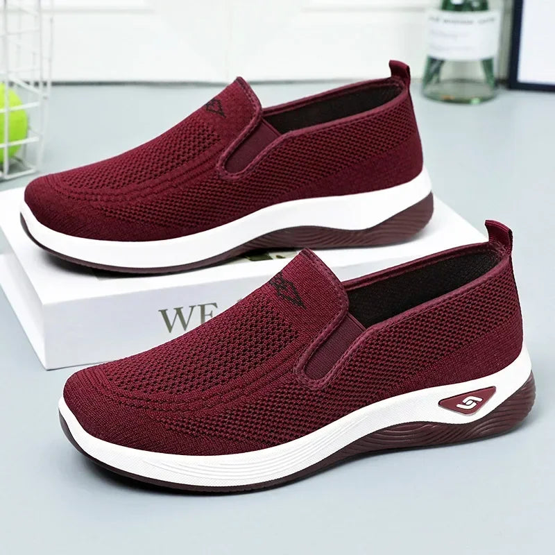 Spring and Autumn Women's Breathable Lightweight Mountaineering Shoes Comfortable Elderly Sports Shoes Casual Mom's Shoes