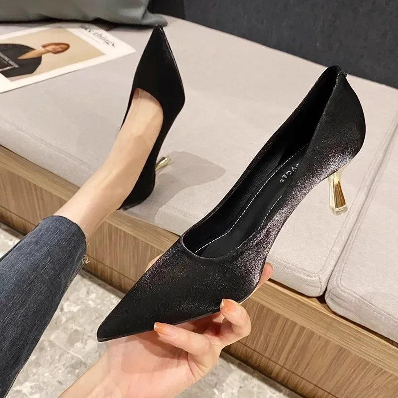 Cresfimix women fashion sweet green pu leather stiletto heels for office lady black summer high heel shoes zapatos dama a6047