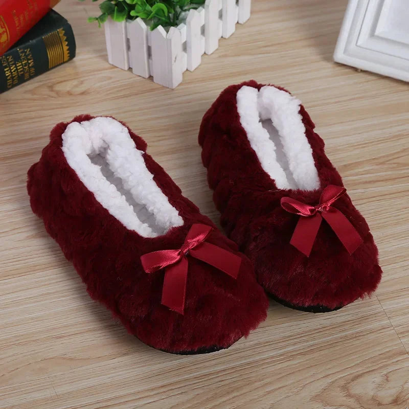Fluffy Slipper Womens Home Winter Shoes Plush Soft Cute Funny Indoor House Female Anti Slip Ladies Floor Shoes Heart Love Grip