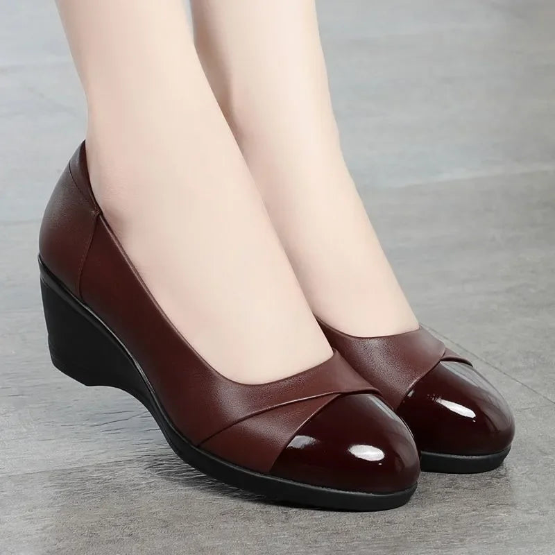 Zapatos De Mujer Women Cute Pointed Toe Brown High Quality Shoes Lady Fashion Sweet Spring & Summer Anti Skid Heel Shoes B9641
