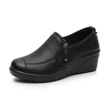 Ngouxm Spring Autumn Women Pumps Wedges Shoes Woman Genuine Leather Casual Shoes Mother High Heels Shoes