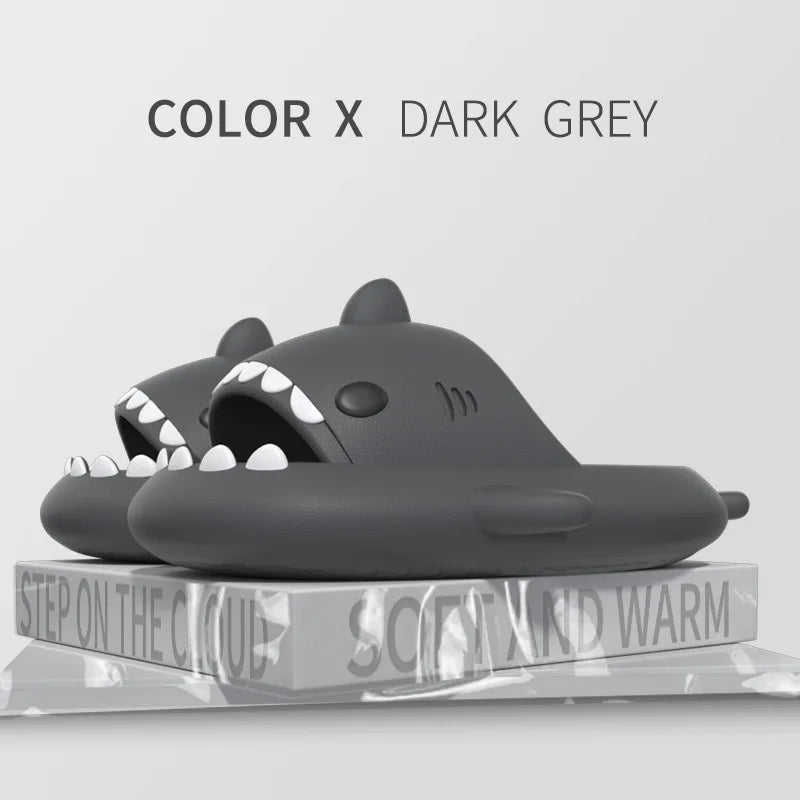 2024 New Summer Shark Slippers Women Slides Men Bathroom Flip Flops Home Anti-Skid Flat Shoes Outdoor Beach Kids Funny Sandals