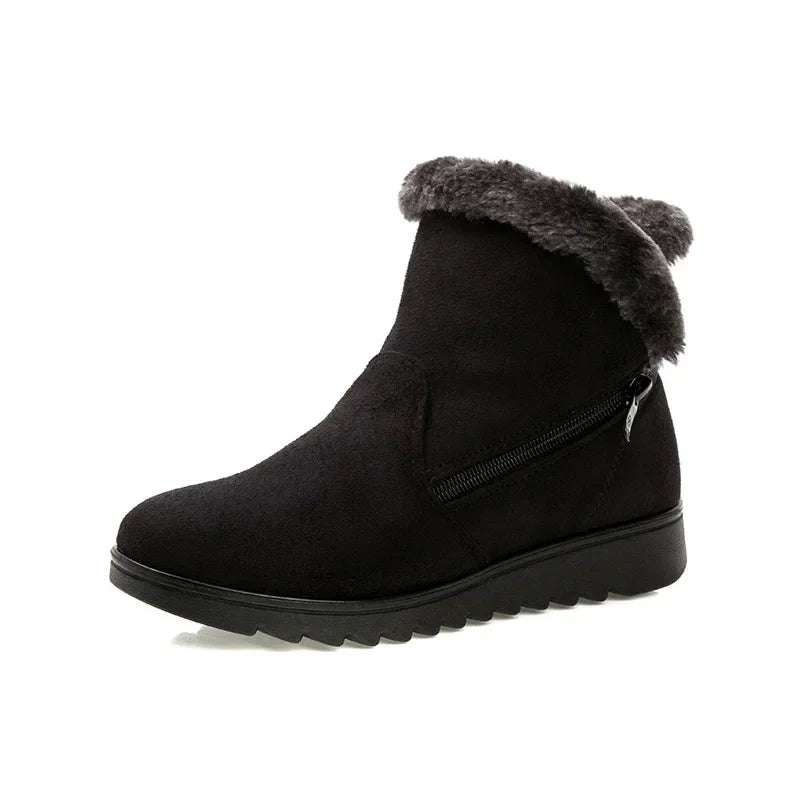 Winter Boot Women Non Slip Plush Snow Boots Zipper Fashion Comfort  Ankle Boot Sizes 35-43 2025 New Couples Platform Short Boots