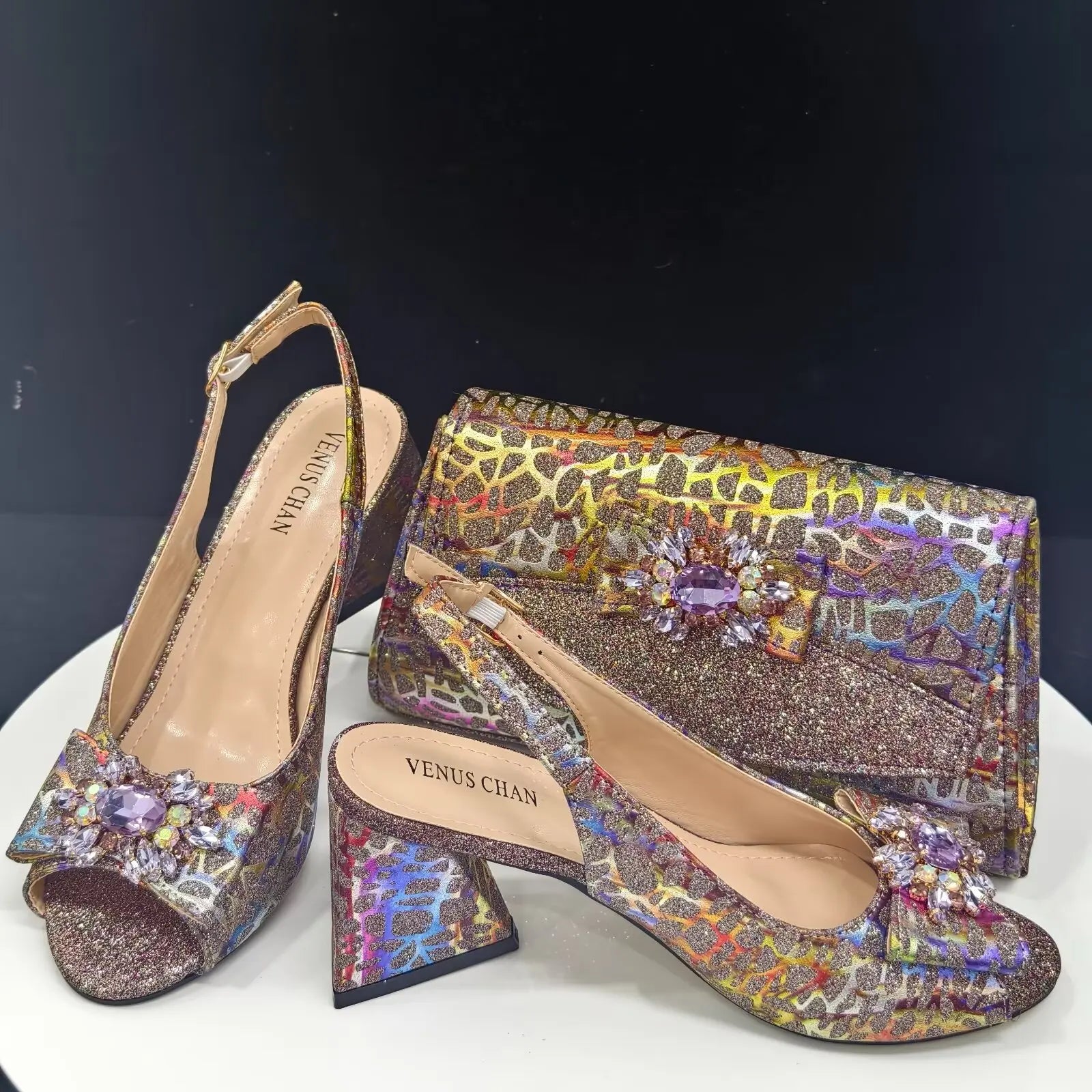Doershow High Quality African Style Ladies Shoes And Bags Set Latest wine Italian Shoes And Bag Set For Party  HRE1-5