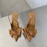 Sexy Schmetterling Damenschuhe Bowknot Pumps Schleife Spitzschuh High Heel Elegante Sandalen Flacher Mund Stiletto 2023 Knöchel Stape