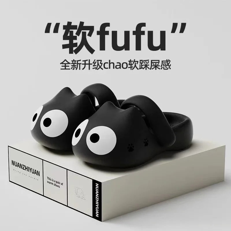 Cartoon Catie Slippers for Women Summer New Version  Clogs Thick-Soled Stepping On Cloud Feeling Beach Sandals