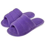 Comwarm Plush House Slippers For Women And Man Open Toe Cozy Cotton Shoes Indoor Outdoor Flat Soft Breathable Non-slip Sandals