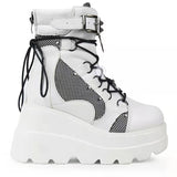 Women's Boots 2022 Autumn Women Ankle Boots Platform Wedges High Heels Short Boots New Fashion Design Zip Cosplay Shoes of Women