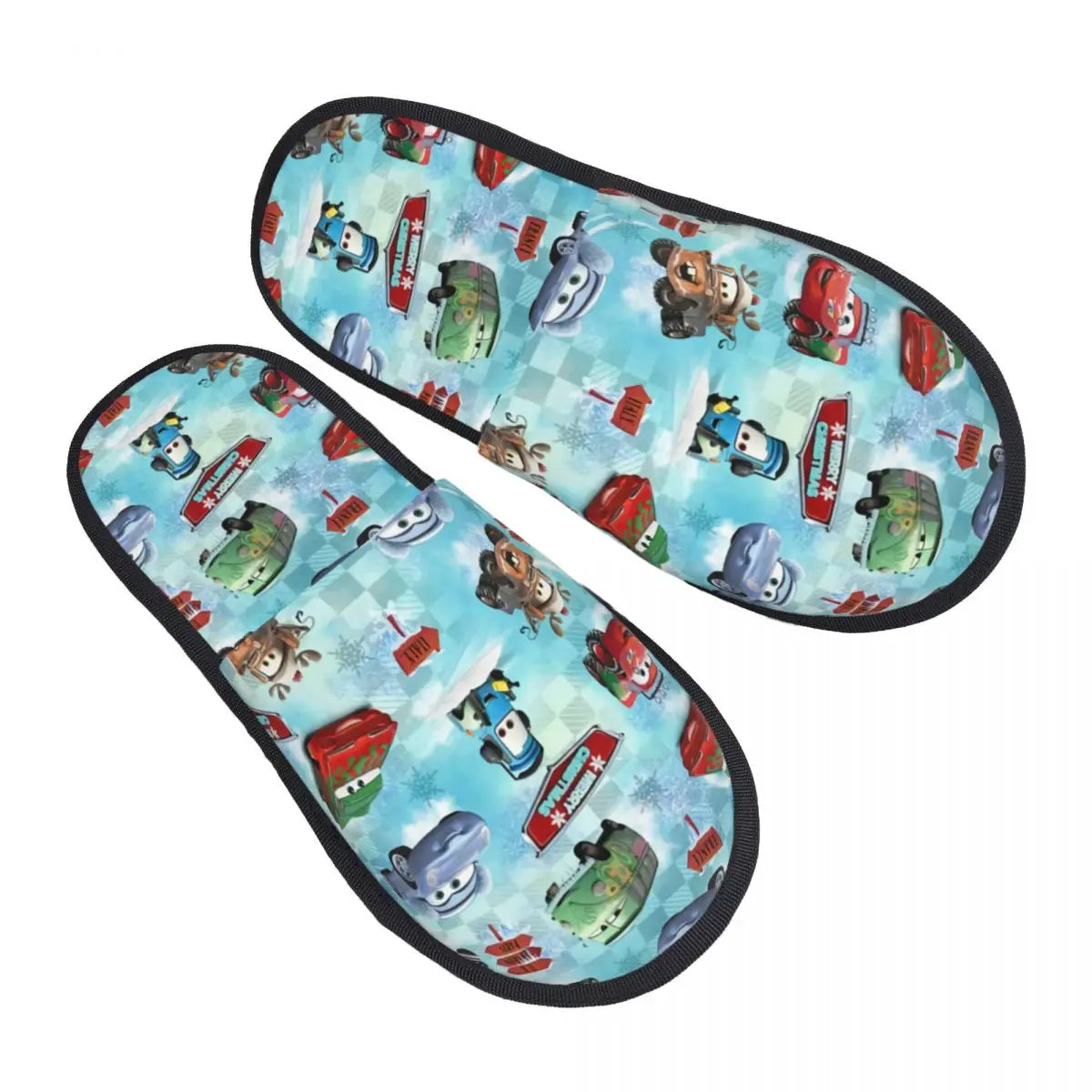 Custom Lightning McQueen Sport Cars Soft Scuff With Memory Foam Slippers Women Spa House Shoes