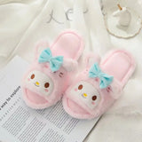 Girl Peep Toe Slippers Indoor Home Shoes Flat Non-slip Female Slipper Women Japanese Anime Purple Kuromied Shoes Gifts Girl Pink