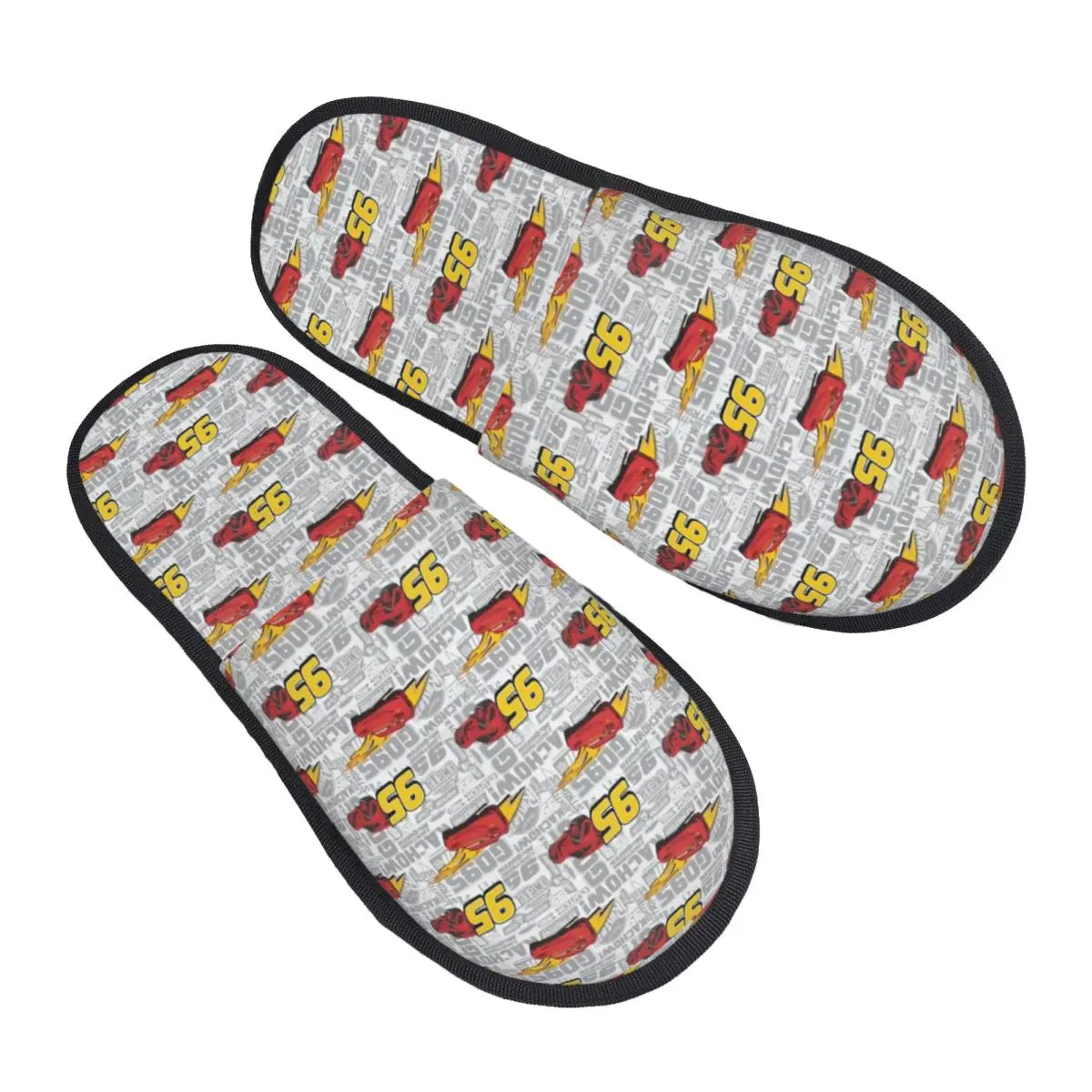 Custom Lightning McQueen Sport Cars Soft Scuff With Memory Foam Slippers Women Spa House Shoes