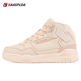 Baasploa Women Snow Boots Leather Waterproof Ankle Boots for Women Plush Warm Casual Shoes Comfort Walking Non-Slip Lace-Up