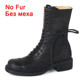 JOZHAMTA Taille 34-42 Femmes Bottines Hautes En Cuir Véritable À Lacets Talons Épais Chaussures Automne Hiver Plateforme Chelsea Bottines Courtes