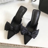 Sexy Schmetterling Damenschuhe Bowknot Pumps Schleife Spitzschuh High Heel Elegante Sandalen Flacher Mund Stiletto 2023 Knöchel Stape