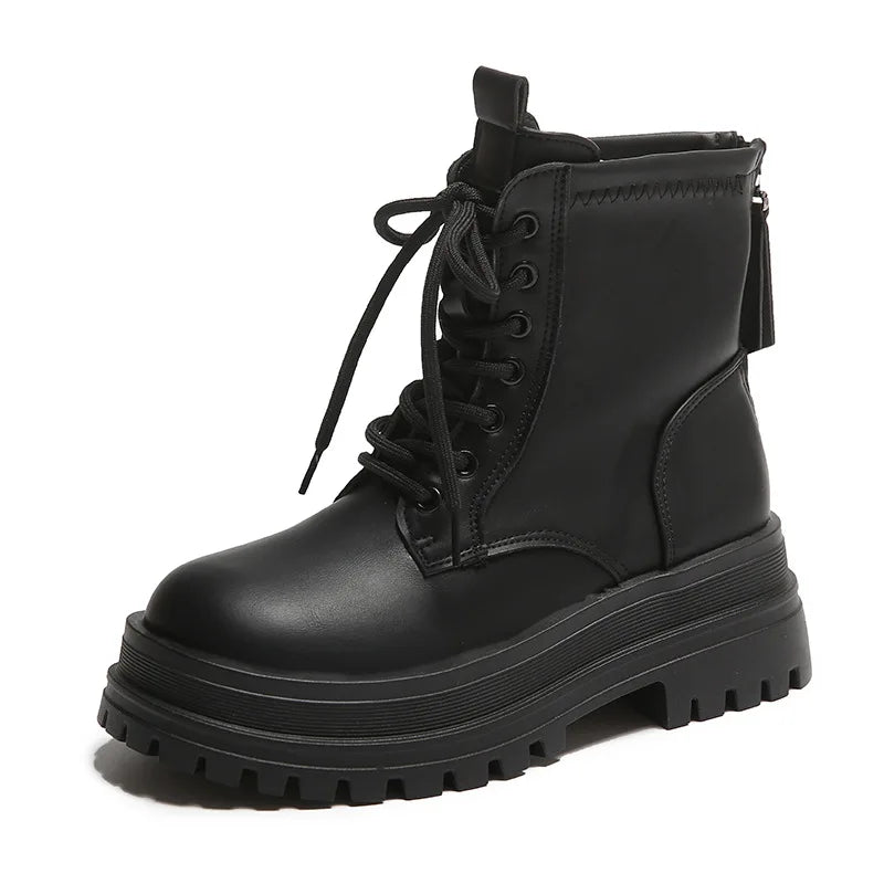 Med Heel Boots Women's Rubber Shoes Rain Flock PU Sewing Hoof Women's Rubber Boots Rain Med PU Flock Sewing Hoof