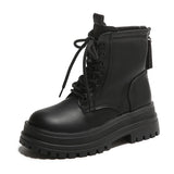 Med Heel Boots Women's Rubber Shoes Rain Flock PU Sewing Hoof Women's Rubber Boots Rain Med PU Flock Sewing Hoof