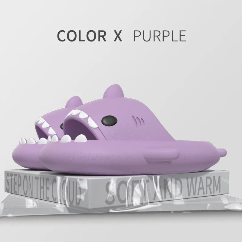 2024 New Summer Shark Slippers Women Slides Men Bathroom Flip Flops Home Anti-Skid Flat Shoes Outdoor Beach Kids Funny Sandals
