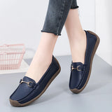 2024 New Women Shoes Flats Leather Moccasins Sneakers Woman Casual Shoes Slip-on Loafers Female Boat Shoes Big Size 44
