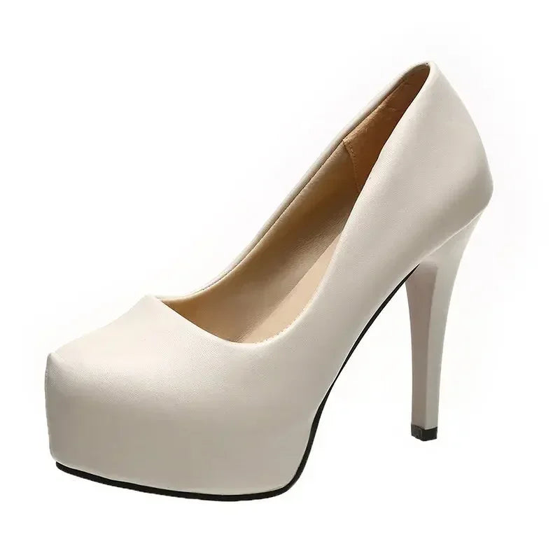 High Heels Women Stiletto Princess Waterproof Platform Nightclub Super Pumps Single Work Shoes Black Woman's Wedding Shoes