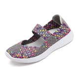 Womens Flats Shoes Summer Sneakers Breath Woven Casual Loafers Soft Walking Shoes Women Tenis Big Size 35-42 Zapatos De Mujer