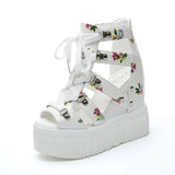 Women Shoes 2023 Summer Sandals 12cm Wedge Platform Open Toe Sandals Woman Rome High Heels Casual Shoes Lady Female Sandalias