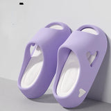 Trendy Poop Feeling Slippers 2024 Summer New Color Blocked Thick Sole Anti Slip One Word Women's Versatile Daily Cool Sandals