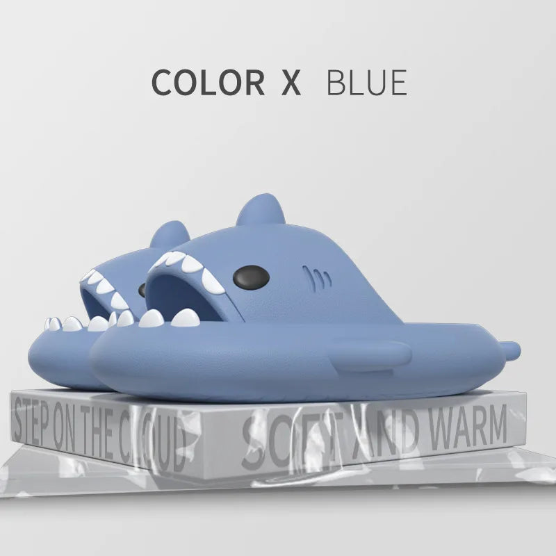 2024 New Summer Shark Slippers Women Slides Men Bathroom Flip Flops Home Anti-Skid Flat Shoes Outdoor Beach Kids Funny Sandals