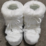 2024 Winter Boots Women Ankle Ski Boots Brand Design Platform Waterproof Lace-up Fur Boots Woman Fluffy Furry Fox Fur Snow Boots