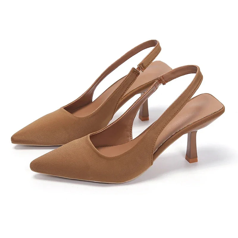 Women  Rhinestone High Heels Woman Pumps Heeled Sandals Fashion Female Stiletto Slingback Pointe Weddings Bridal 2023