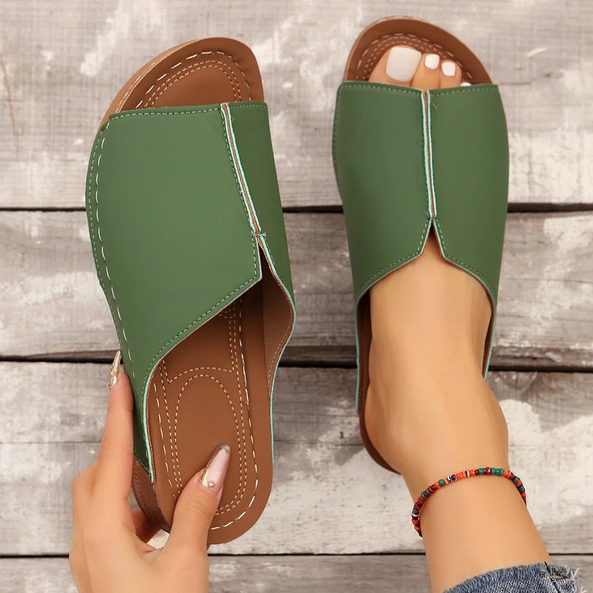 Women'S Open Toe Sandals Summer Woman Fashion Breathable Comfortable Sandals Wedge Buckle Female Footwear Zapatos Fucsia Mujer