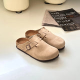 TUGGY [Genuine Leather Boken Slippers] New Soft Bottom Boken Slippers for Men and Women, Outerwear Boken Half Drag
