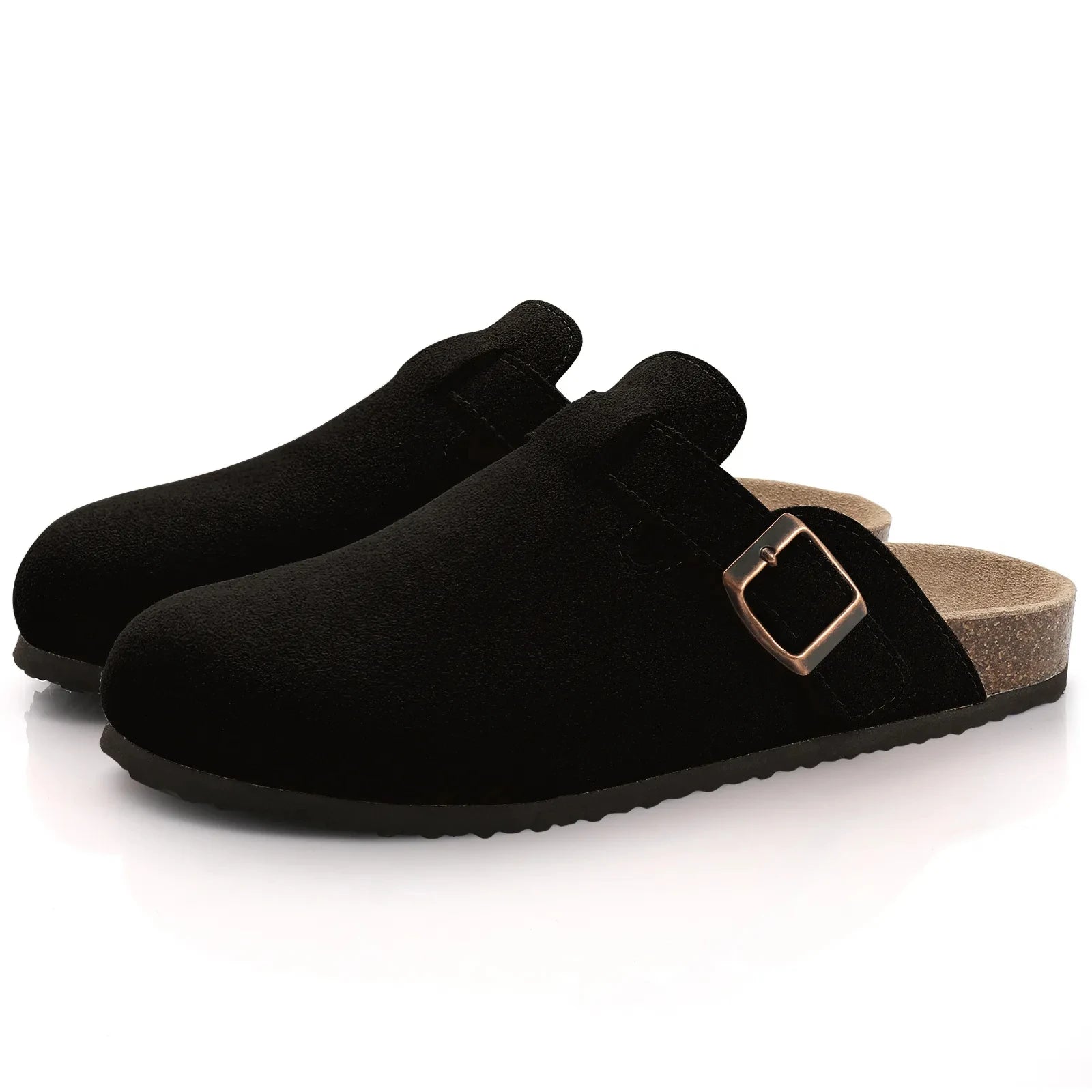 Litfun Sabots classiques en liège pour femmes et hommes Mules à semelle intérieure en liège pour hommes Chaussons de plage confortables Chaussures à enfiler Sandales de soirée