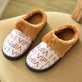 Cotton slippers for winter warmth soft and thick soled indoor home couple men and women PU leather cotton shoes
