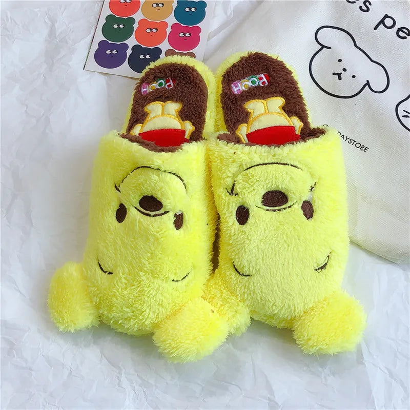 Cartoon Sulley Mike Slippers Cute Girl Warm Home Slippers Women Indoor Slippers Blue Duck Kawaii Non-slip Slippers Gifts EU36-41
