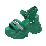New Chunky Platform Sandals Women High Heels Sexy Open-toed Sandals Wedge Bling Sneakers 10CM Ladies Beach Summer Sandalias