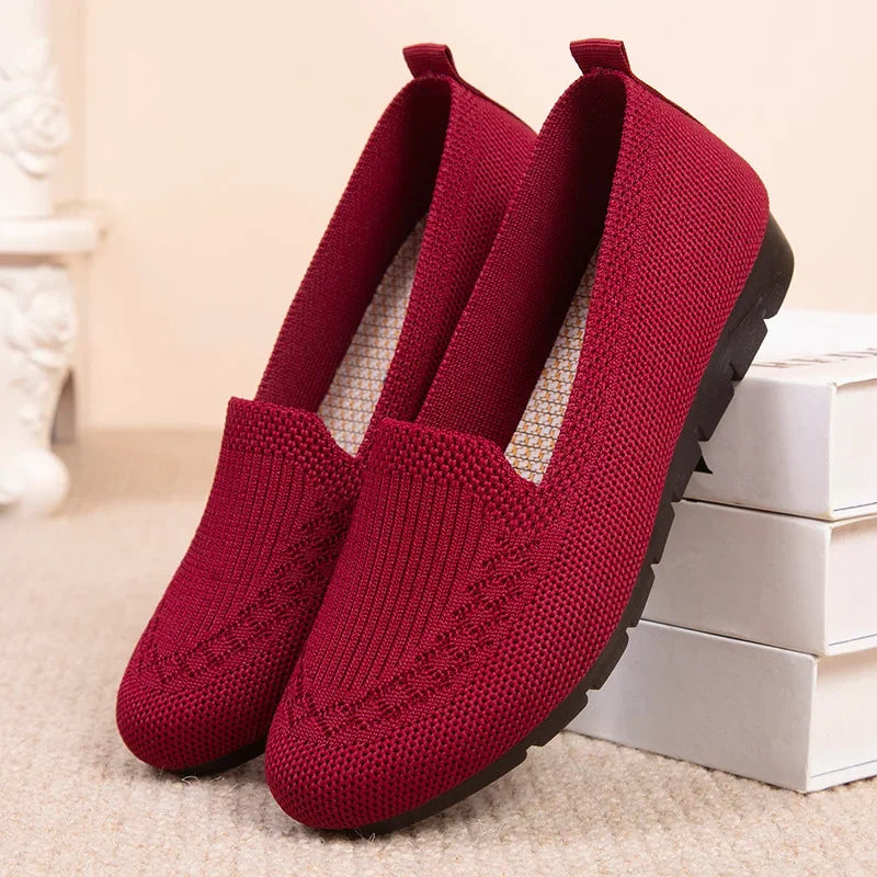 Casual Shoes Women's Summer Mesh Breathable Flat Shoes Ladies Comfort Light Sneaker Socks Women Slip on Loafers Zapatillas Muje